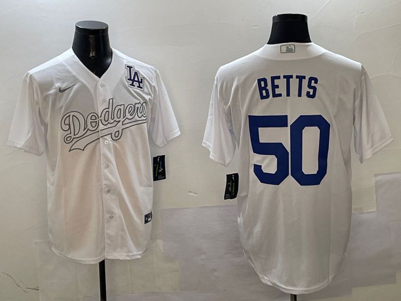 Men Los Angeles Dodgers #50 Betts White Fashion Edition Game 2025 Nike MLB Jersey style 8
